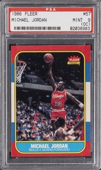 1986-87 Fleer #57 Michael Jordan Rookie Card – PSA MINT 9 (OC)
